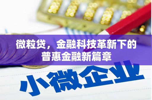 凤凰微粒贷，金融科技革新下的普惠金融新篇章