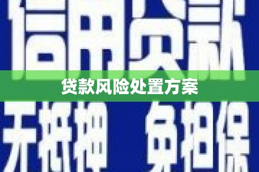 凤凰贷款风险处置方案