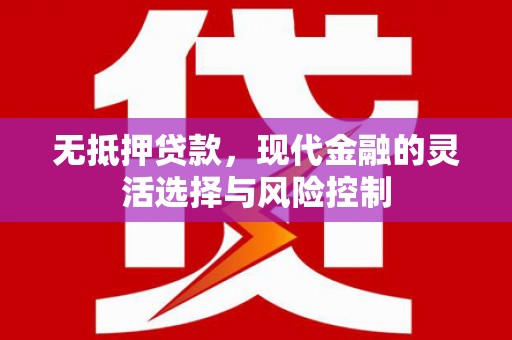 凤凰无抵押贷款，现代金融的灵活选择与风险控制