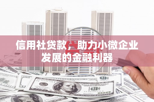 凤凰信用社贷款，助力小微企业发展的金融利器