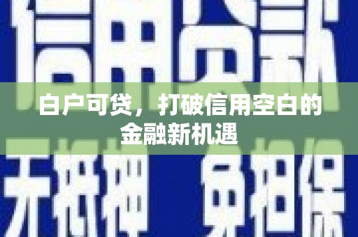 凤凰白户可贷，打破信用空白的金融新机遇