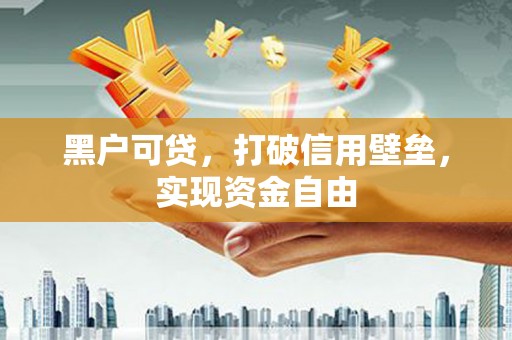 凤凰黑户可贷，打破信用壁垒，实现资金自由