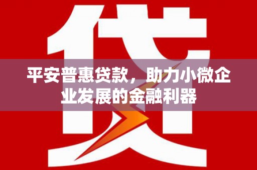 凤凰平安普惠贷款，助力小微企业发展的金融利器